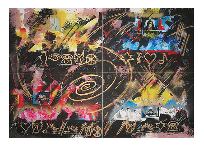 Vater • 4teilig 140 x 240 cm • Acryl auf Karton-Kapaline